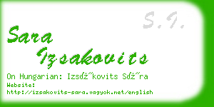 sara izsakovits business card